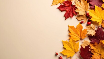 Fototapeta premium Autumn leaves arrangement nature photography home decor aesthetic close-up seasonal beauty