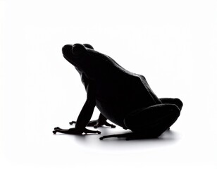 Obraz premium Mysterious Silhouette of a Frog: A captivating silhouette of a frog, its form artfully defined against a stark background, portraying nature's subtle beauty in its simplistic elegance.