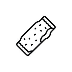 Ine drawing outline icon a granola bar with seeds food snack