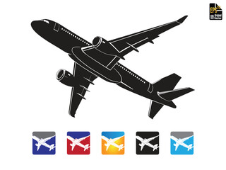 Commercial Airplane Jet Aircraft Icon Vector Illustration