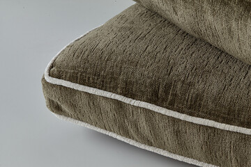 Close-up of soft furnishing fabric showing texture and detailing