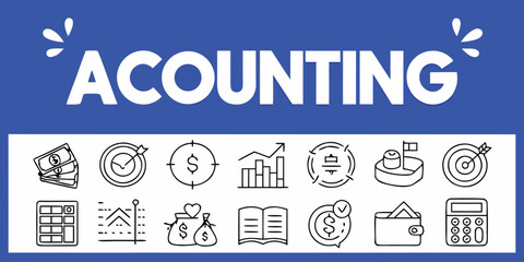 Obraz premium Accounting icons set vector