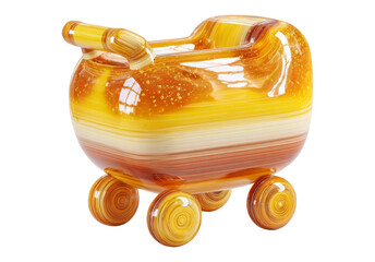 Isolated Icon of a Unique Shopping Cart with One Wheel Design