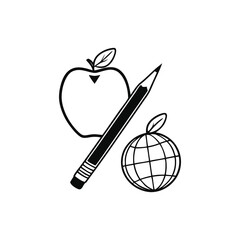 Black and White Education Icon Set

