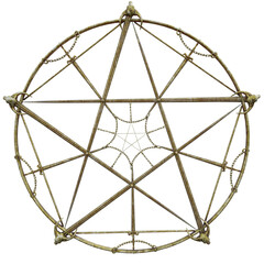 Fototapeta premium 3D rendered pentagram artifact isolated on transparent background. 