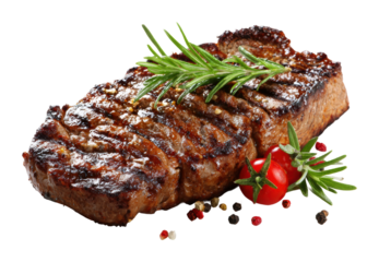 Grilled steak preparation kitchen food cozy environment isolated on transparent background