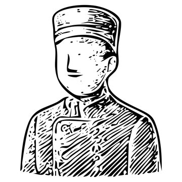 recommend clip art: Hotel Bellhop – Vintage Hand‑Drawn Concierge Service Icon