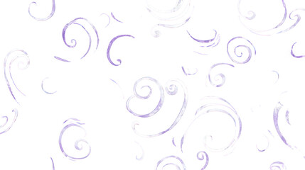 Delicate purple watercolor swirls and brush strokes on a clean transparent background, creating an abstract and artistic pattern
