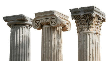 Ancient Greek Ionic and Corinthian Column Capitals Detail