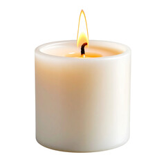 Isolated Wax Candle with Flame Light on Transparent Background PNG