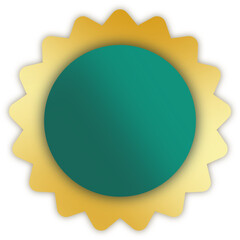 Teal and Gold Award Badge Seal Design Element