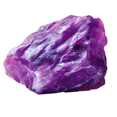 Fototapeta premium A large, rough, natural amethyst crystal specimen with vibrant purple hues, showcasing its crystalline structure and texture, isolated on a clean transparent background