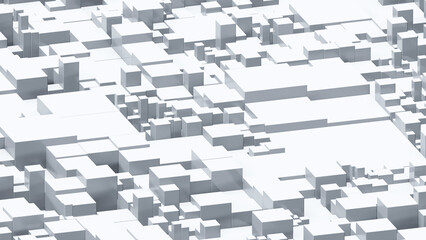 Obraz premium Background of white cubes moving at different levels. 3D rendering illustration.