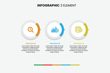 A modern infographic with three circular elements, perfect for showcasing a three-step process or comparing three distinct data points