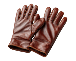 Brown leather glove pair elegant cold weather accessory isolated on transparency background classic style protective soft texture fashion comfortable autumn winter essential