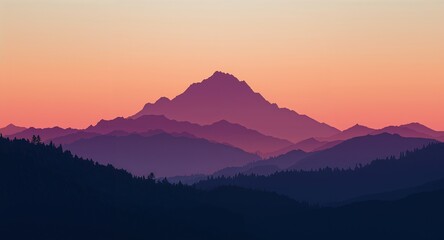 Mountain silhouette gradients in abstract vector art styles