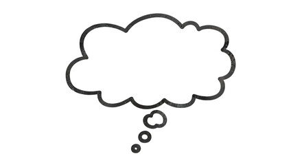 Thought bubble outline suitable for various graphic design projects and creative expressions in isolated PNG format