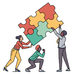 man and woman with puzzle