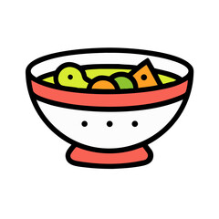 Colorful Fruit Salad in a Bowl with Orange and Green Pieces