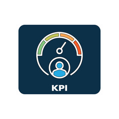 KPI Speedometer with Color Indicator – Business Analytics Vector Icon