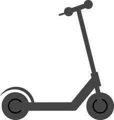 Vector Silhouette of a kick scooter on a transparent background
