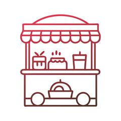 Vector illustration of a dessert cart, a delightful pastry stand icon
