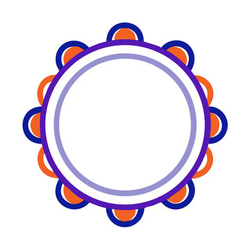 colorful tambourine icon on white background clip art preview