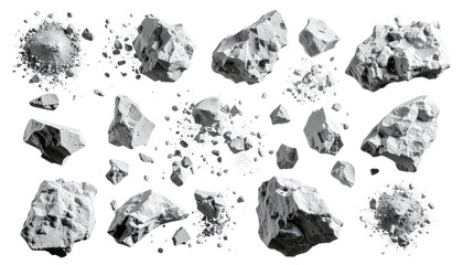 Asteroid Field Illustration on Transparent Background – Stunning Space-Themed PNG