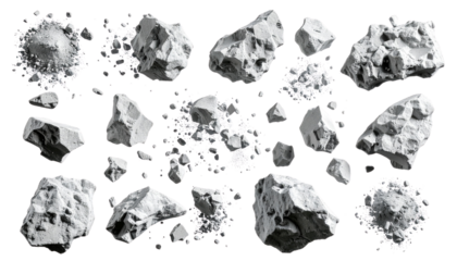 Asteroid Field Illustration on Transparent Background – Stunning Space-Themed PNG