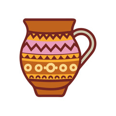 clay pot on a white background