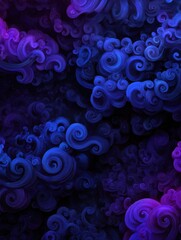 a rich dark blue and purple background with swirling abstract patterns offering a dramatic and modern appearance