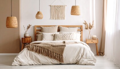 Cozy bedroom interior with warm tones