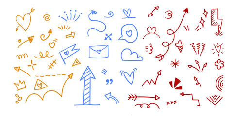 scribbles collection group, line drawing set,Hand drawn scribbles,arrow design pack,pop doddle,Cute background for poster and post. 