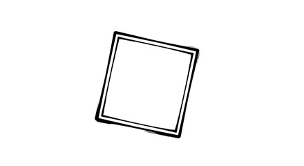 Artistic square frame outline with a transparent background for design projects and creative applications