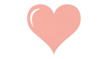 Soft pink heart symbol isolated on transparent background, perfect for design projects and romantic themes