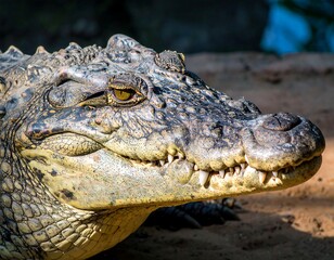 Fototapeta premium Close-up of a crocodile's head (4)