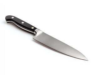 Fototapeta premium Sharp chef's knife on a white background.