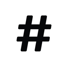 Fototapeta premium Black hashtag symbol on white background social media