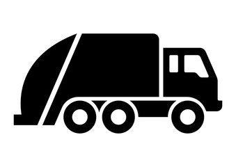 Top-Selling Black Silhouette Garbage Truck Icon Graphic for Waste Management Logos, Eco-Friendly Designs, Unique Vector Art for Websites and Environmental Campaigns