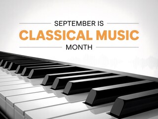 Fototapeta premium Celebrate september as classical music month with the elegant beauty of a piano keyboard