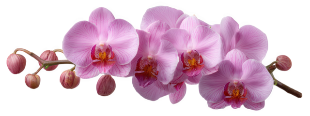Pink orchid branch tropical flower delicate petals vibrant bloom exotic plant floral element nature elegant realistic botanical peaceful