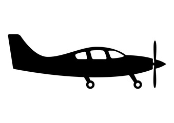 Single-Engine Propeller Plane Silhouette, Best-Selling Vector Art for Aviation Logos, Stickers, and Crafts