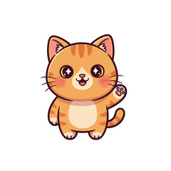 Fototapeta premium Cute Cat Icon Very Cool Design