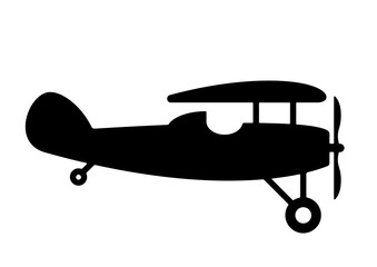 Vintage Biplane Silhouette Graphic for Retro Aviation Designs, Best-Selling Vector Art for T-Shirts, Posters, and Decals