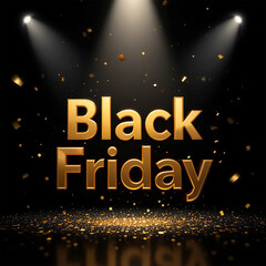 Black Friday Sale Banner With 3D Text 