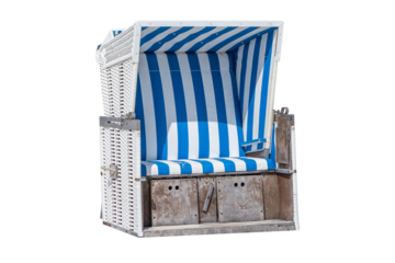 blue beach chair isolated on transparent background