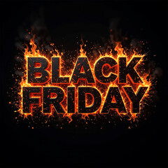 Black Friday Sale Banner With 3D Text 
