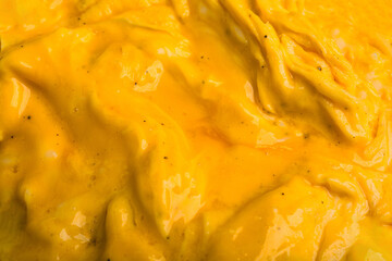 Mouthwatering Soft Scrambled Eggs Cooking in Pan – Creamy Texture, Close-Up