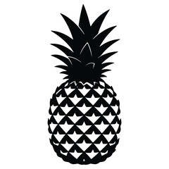Obraz premium Black and White Pineapple Silhouette Illustration for Summer Tropical Fruit Designs and Creative Graphic Projects a Minimalist Approach to Exotic Imagery