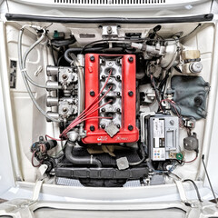 Motor eines Alfa Romeo Julia 1300 Super Nova